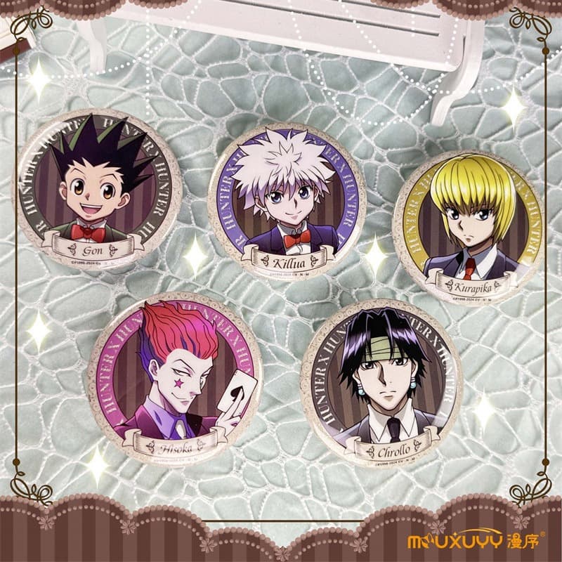Manxu Official Hunter x Hunter Badge Pin 58mm Gon Killua Kurapika Official Merch