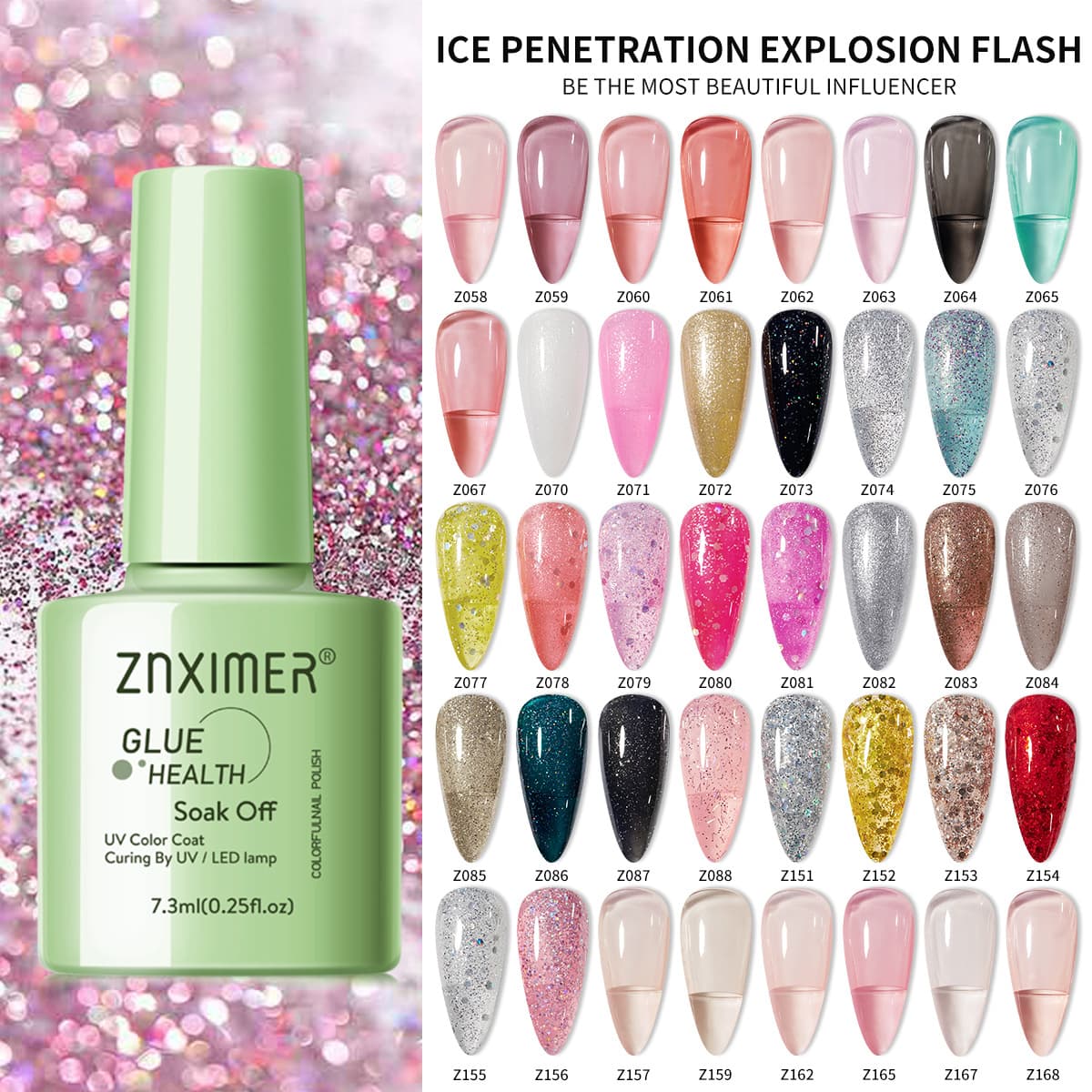 ZNXIMER popular summer color nail polish gel ice transparent color nail polish gel nude color whitening nail polish gel Nail gel