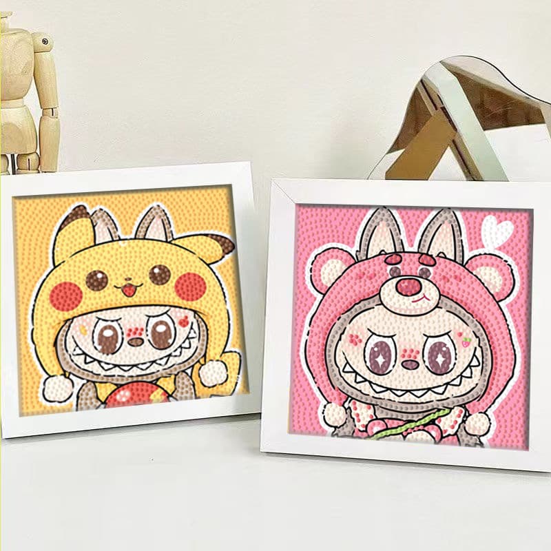 2026 New Labubu Diamond Painting DIY Student Handmade Diamond Sticker Children's Day Small Framed Painting Gift Wholesale