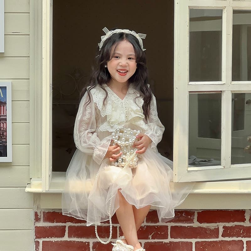 Korean Style Kids Bag Fashion Little Girl Pearl Chain Crossbody Bag Trendy Princess Summer Woven Coin Purse
