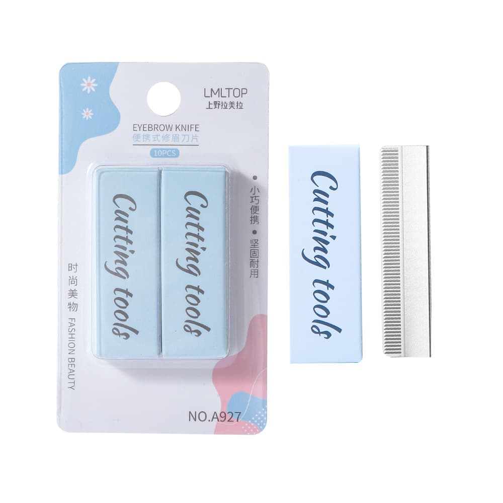 LMLTOP Eyebrow Razor Blades Stainless Steel Blades 10-Pack Sharp Lightweight Durable Paper Card Packaging A927
