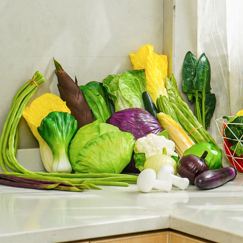 In-stock wholesale realistic artificial vegetables early education props studio photography props window display ornaments fake cabbage radish artificial vegetables