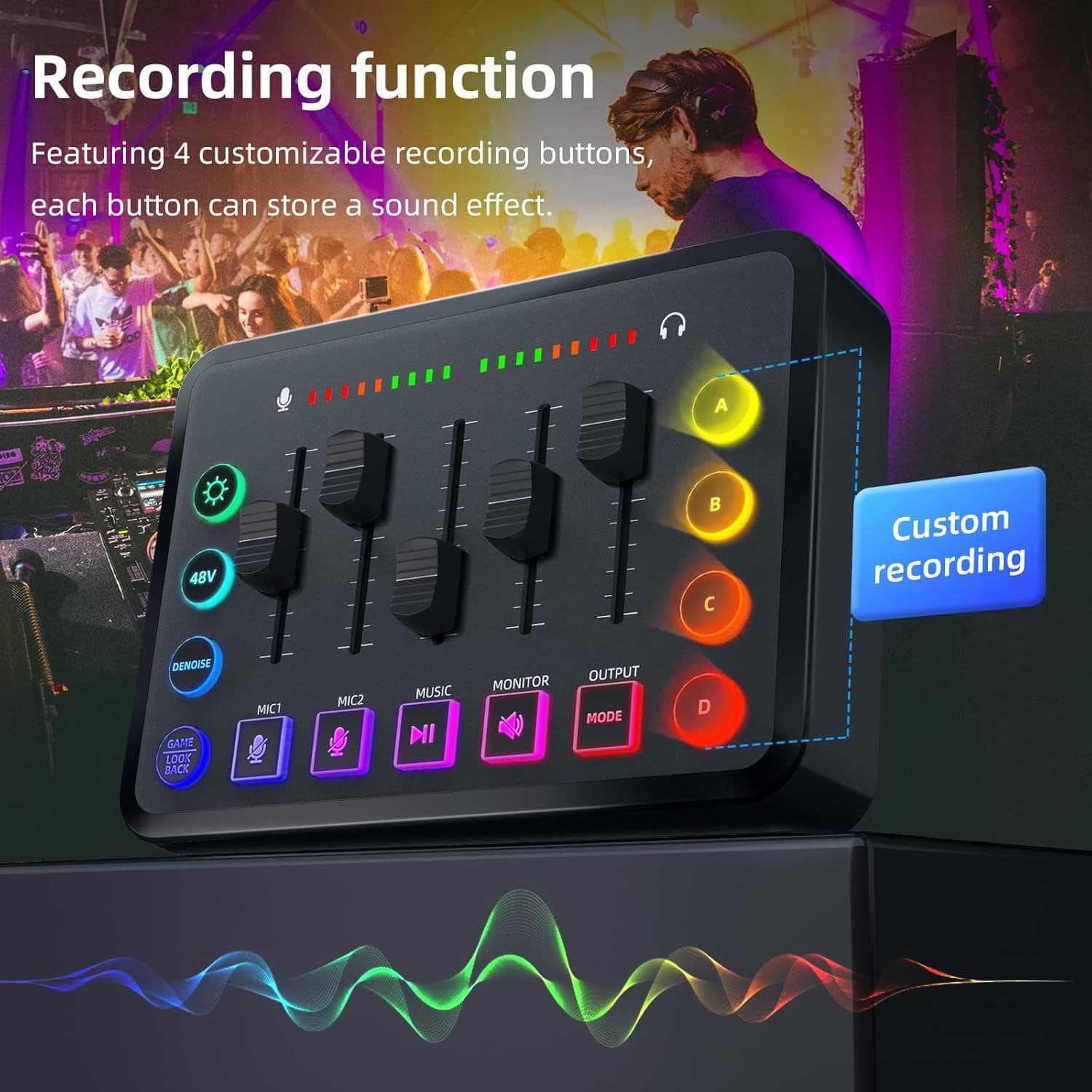 Cross-border F9 Live Streaming 48V Sound Card for Singing, PC, Mobile, Blog, TK Mixer