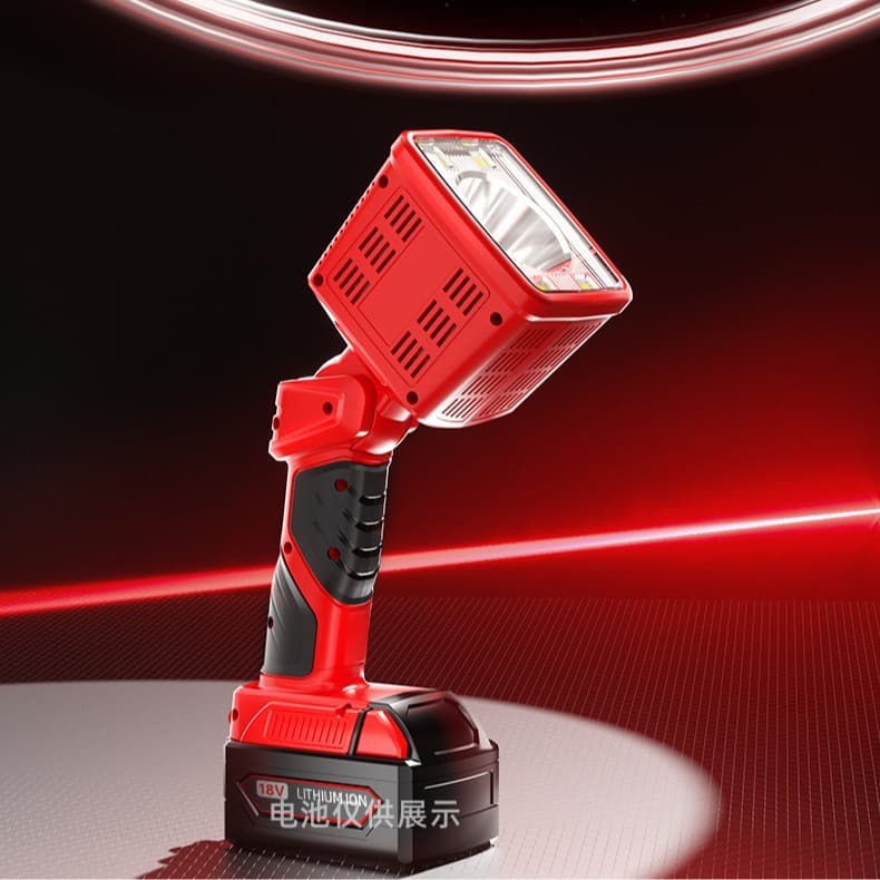 Outdoor best-selling long-range high-intensity LED square spotlight, compatible with Makita, Mildwa, Craftsman, and Black & Decker 18V batteries.
