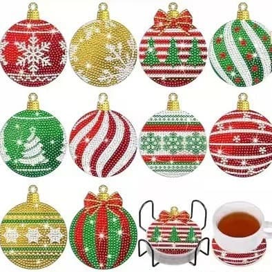 5D 8-Piece Diamond Painting Coaster Set with Stand, Fairy Coaster Diamond Art Kit, Full Drill Rhinestone Painting for Girls