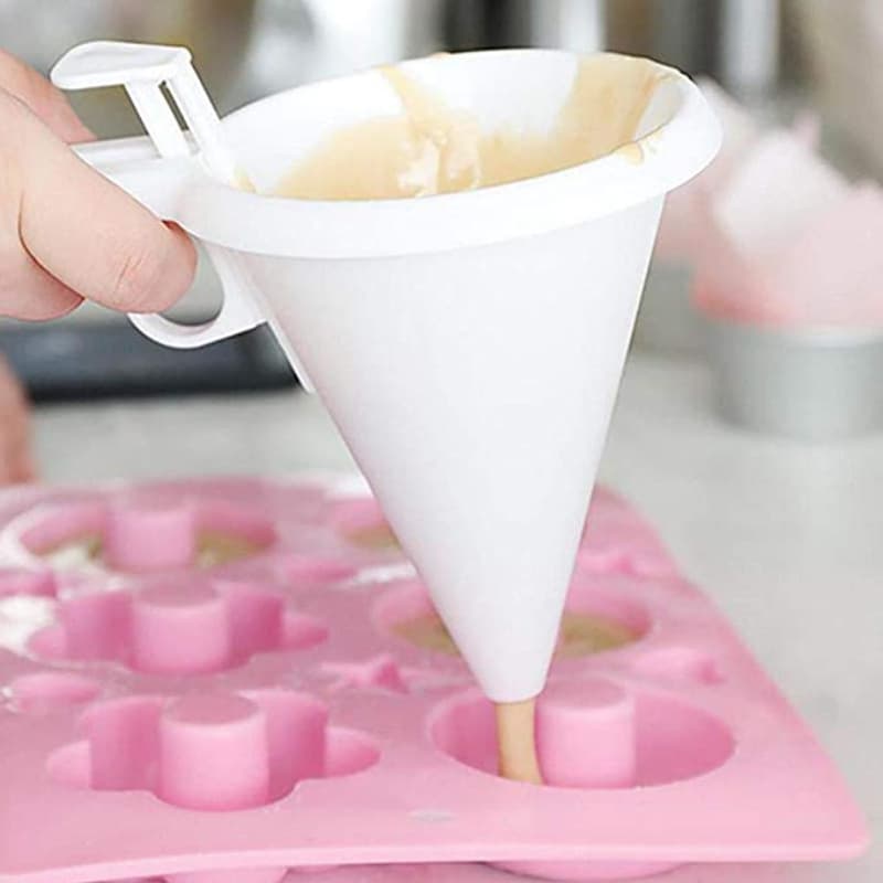 Handheld Cake Batter Dispenser, Batter Separator, Chocolate Dispenser Tool, Funnel Cup for Cupcake Baking