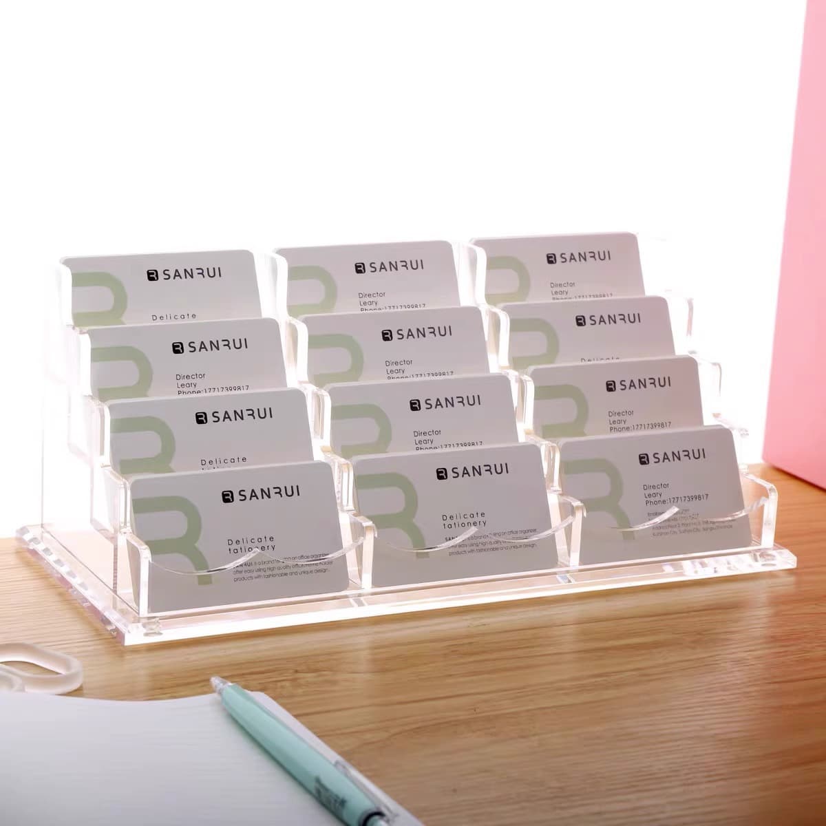Cross-Border Exclusive Transparent Desktop Card Stand, Creative Card Holder, Business Card Storage Box, Acrylic Card Case