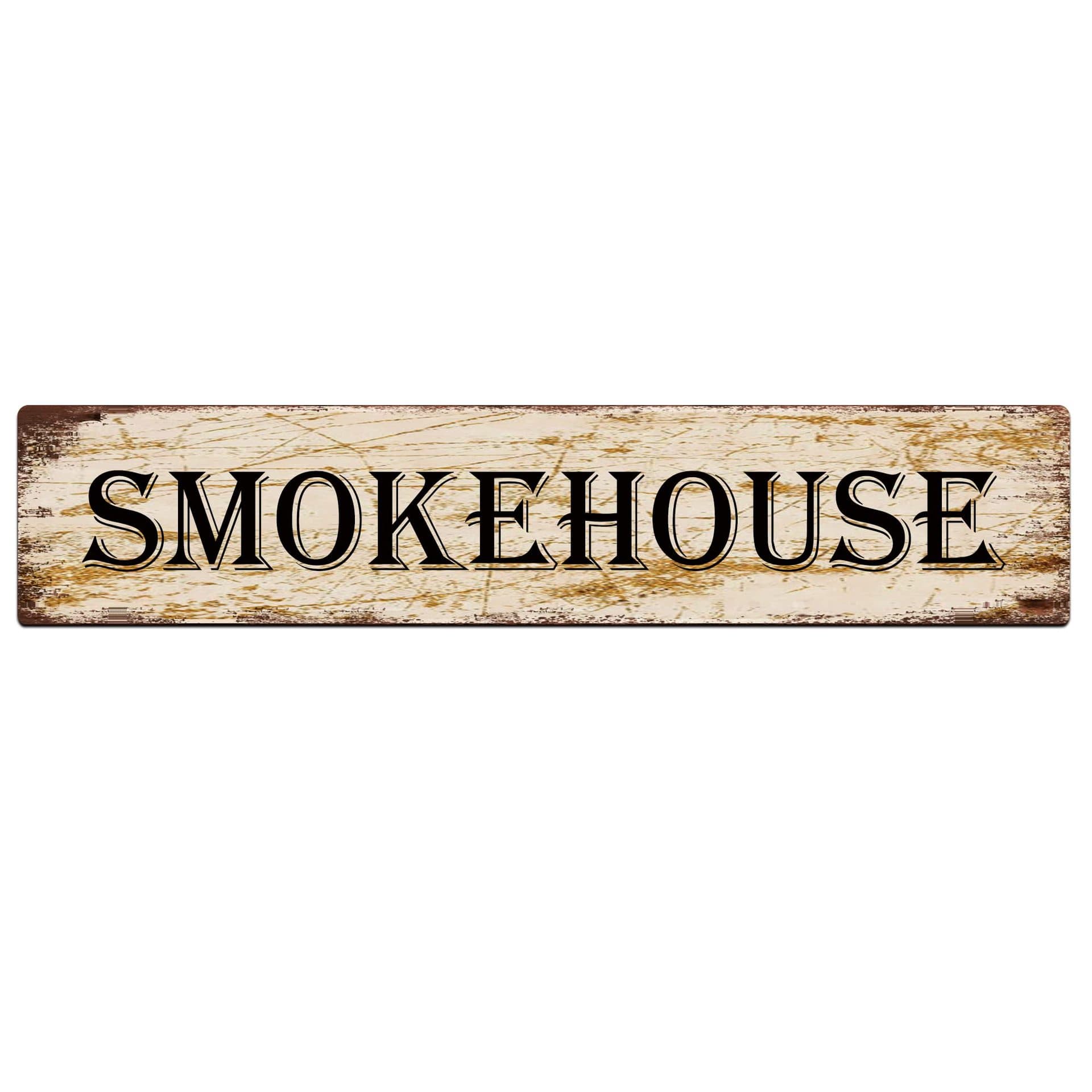 BBQ Tin Sign "Smokehouse" American BBQ Shack Retro Wall Decor