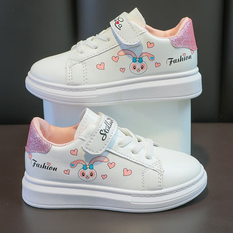 2023 New Women's and Children's White Shoes Spring Autumn Boys Anti-slip Thick Sole Height Increasing Sports Shoes