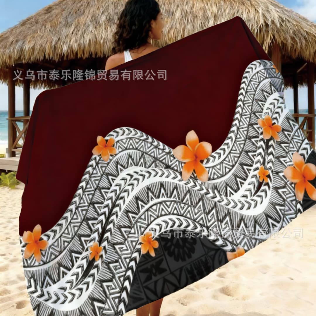 Cross-border bestseller painted floral pattern 100% rayon Sarong beach wrap dress women's beachwear