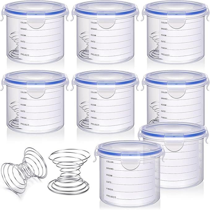 8 sets of stainless steel mixing ball touch-up storage cups with lids, sealed paint cans for repainting (600 ml)