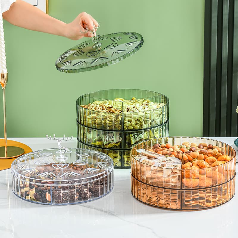 New Multi-Compartment Deer-Shaped Fruit Tray Home Living Room Coffee Table Candy Box with Lid Dustproof Living Room Snack Box