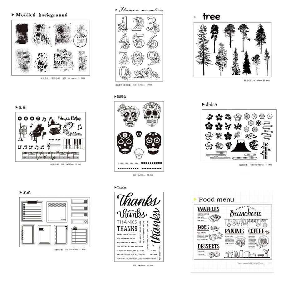 Clear Stamps DIY Journal Elements Vintage Greeting Card Decoration Stamps