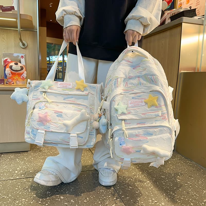 2025 New Middle School Student Backpack for Girls, Large Capacity, Lightweight, Suitable for High School and College Students, Casual Campus Backpack