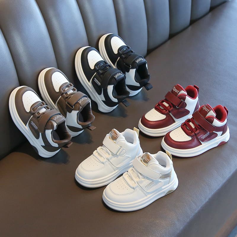 Children's Sports Shoes 2025 Spring/Autumn New Girls' White Shoes High-Top Boys' Casual Sneakers Soft-Soled Baby Shoes Flats