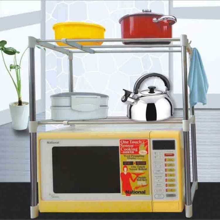 AliExpress Multi-Layer Storage Shelf, Microwave Oven Rack, Stainless Steel Telescopic Microwave Oven Shelf Factory Direct Supply