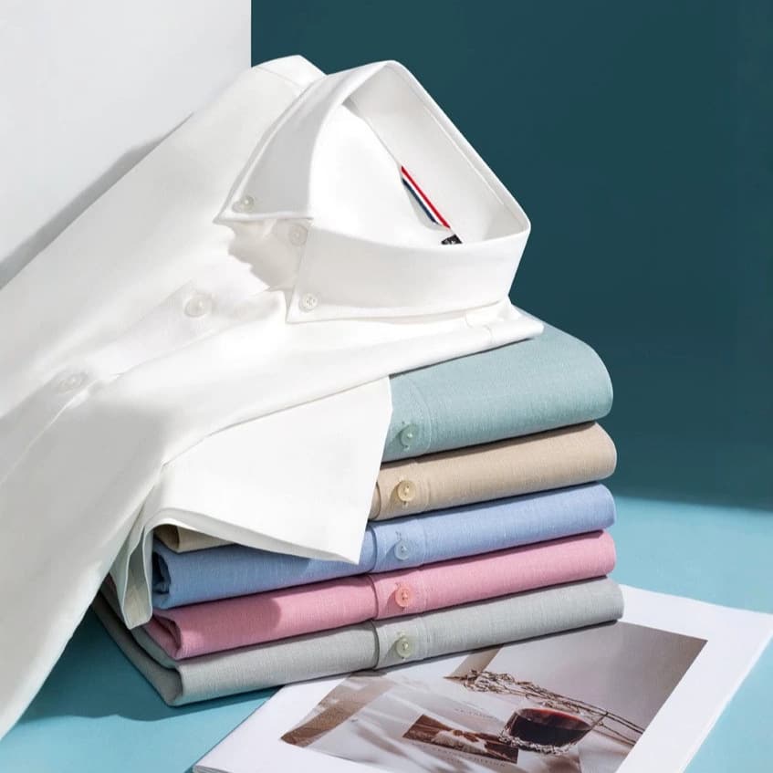 【New Style】2026 Summer Lightweight Cotton-Linen Men's Short Sleeve Shirt, Natural Linen Casual Wrinkle-Free Shirt Wholesale