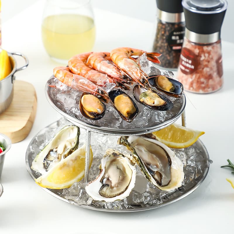 Creative Dining Utensils Instagram Shop Seafood Plate Set Stainless Steel Snack Food Platter Afternoon Tea Cake
