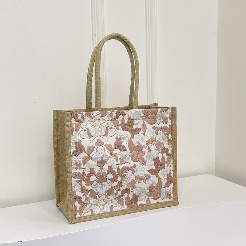 Korean Style Literary Women's Bag New Trendy High-Appearance Large-Capacity Cotton Linen Fashion Commuter Handbag Lunch Bag