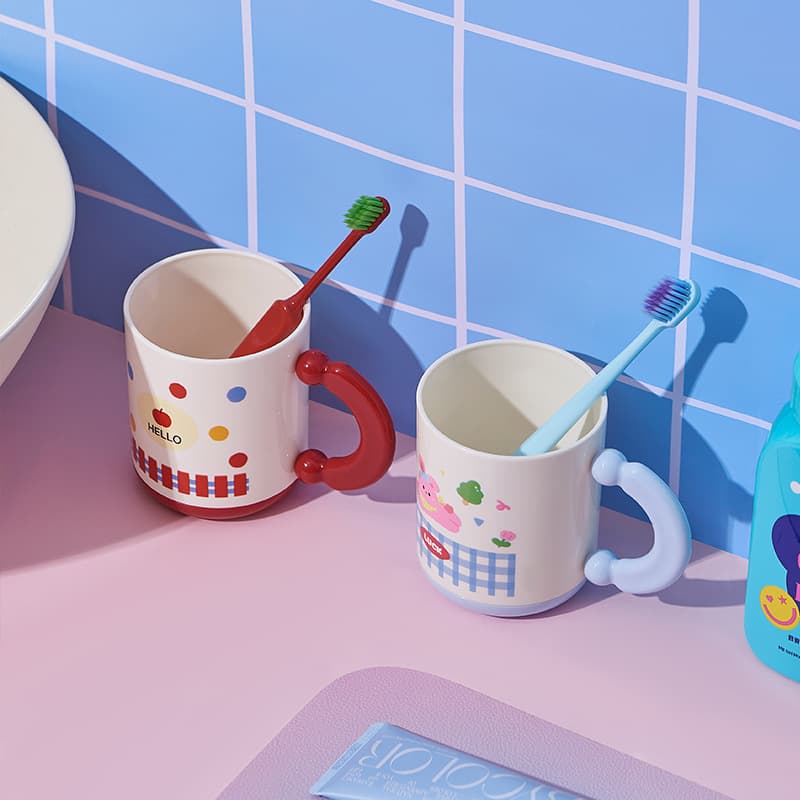 Toothbrush Cup Kids Couple Creative Cute Cartoon Cup Mouthwash Cup High Appearance Home Plastic Tooth Cup Washing Cup
