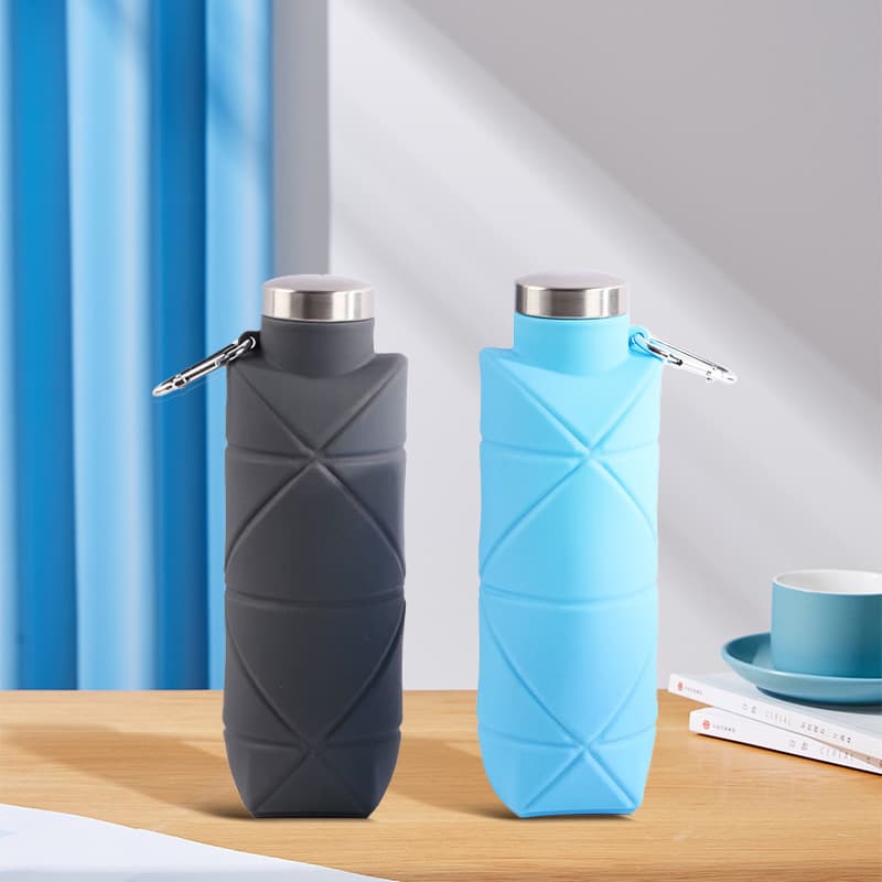 Outdoor Creative Food-Grade Silicone Portable Water Bottle, Durable Foldable Diamond-Shaped Silicone Cup