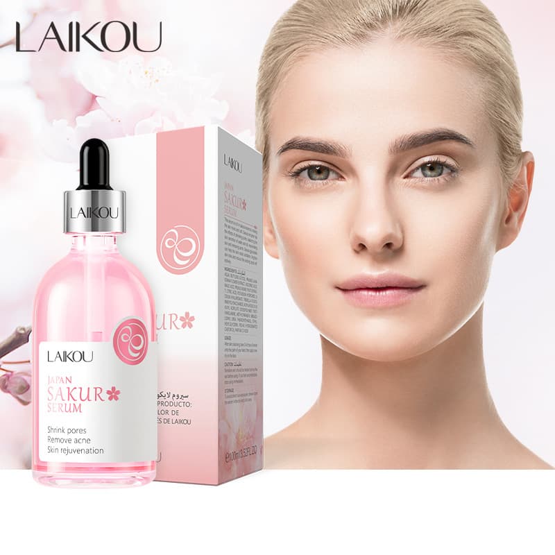 Cross-border Laikou Japanese Cherry Blossom Essence 100ml Hydrating Moisturizing Serum Facial Care Factory Wholesale