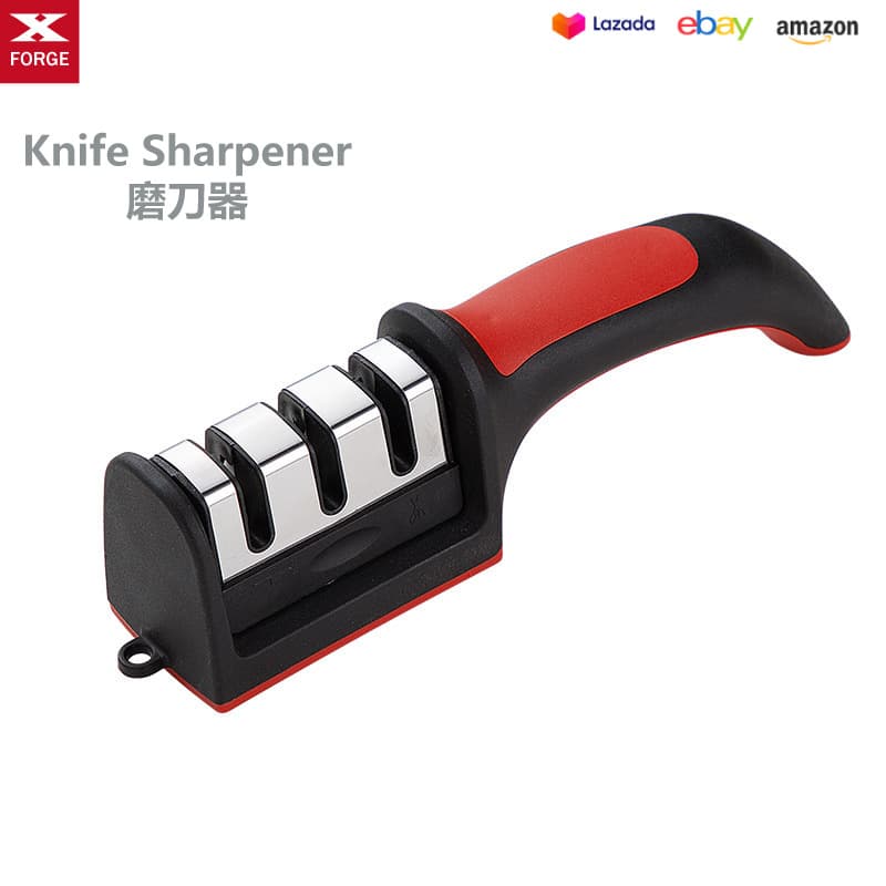 Three-Stage Kitchen Knife Sharpener - Multi-functional Manual Sharpening Tool with Four Stages for Quick Home Use