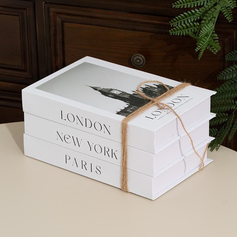 Three-piece set of fake book ornaments cross-border folding box flat style home bookcase decoration book model room simulation book props