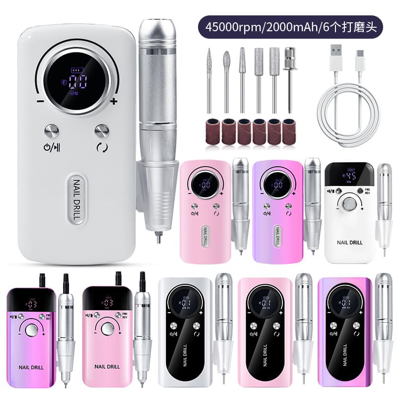 New Rechargeable Nail Drill Electric Nail File Portable Nail Grinder Nail Care Tool for Nail Salon