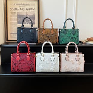 Handbag Embroidered Women's Bag Cross-Border 2026 New Fashion European American Style Ladies Handbag Shoulder Crossbody Tote Bag