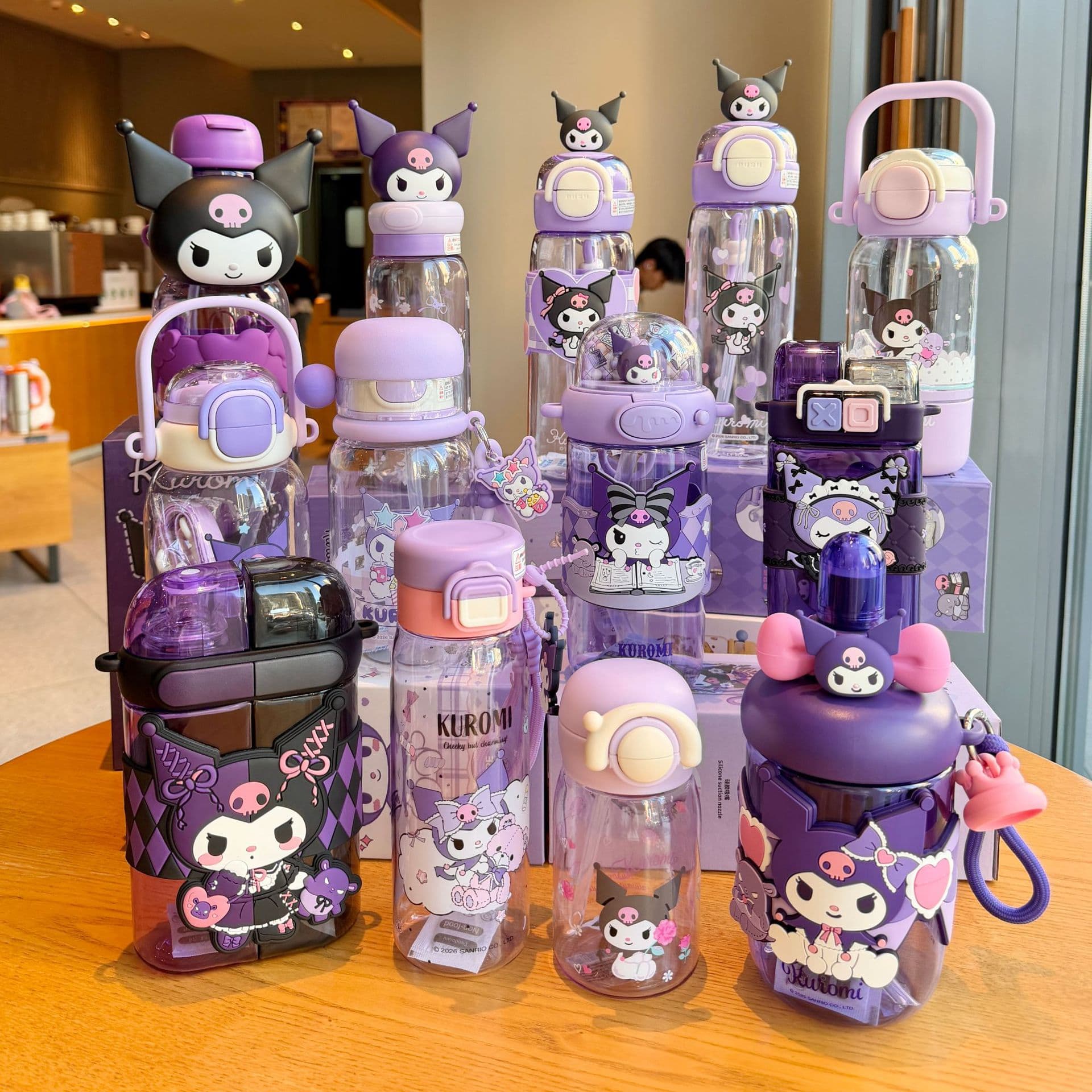 Sanrio Kuromi Collection Picture Children's Water Cup Girls 2026 New Double Drinking Straw Cup School Special Cup