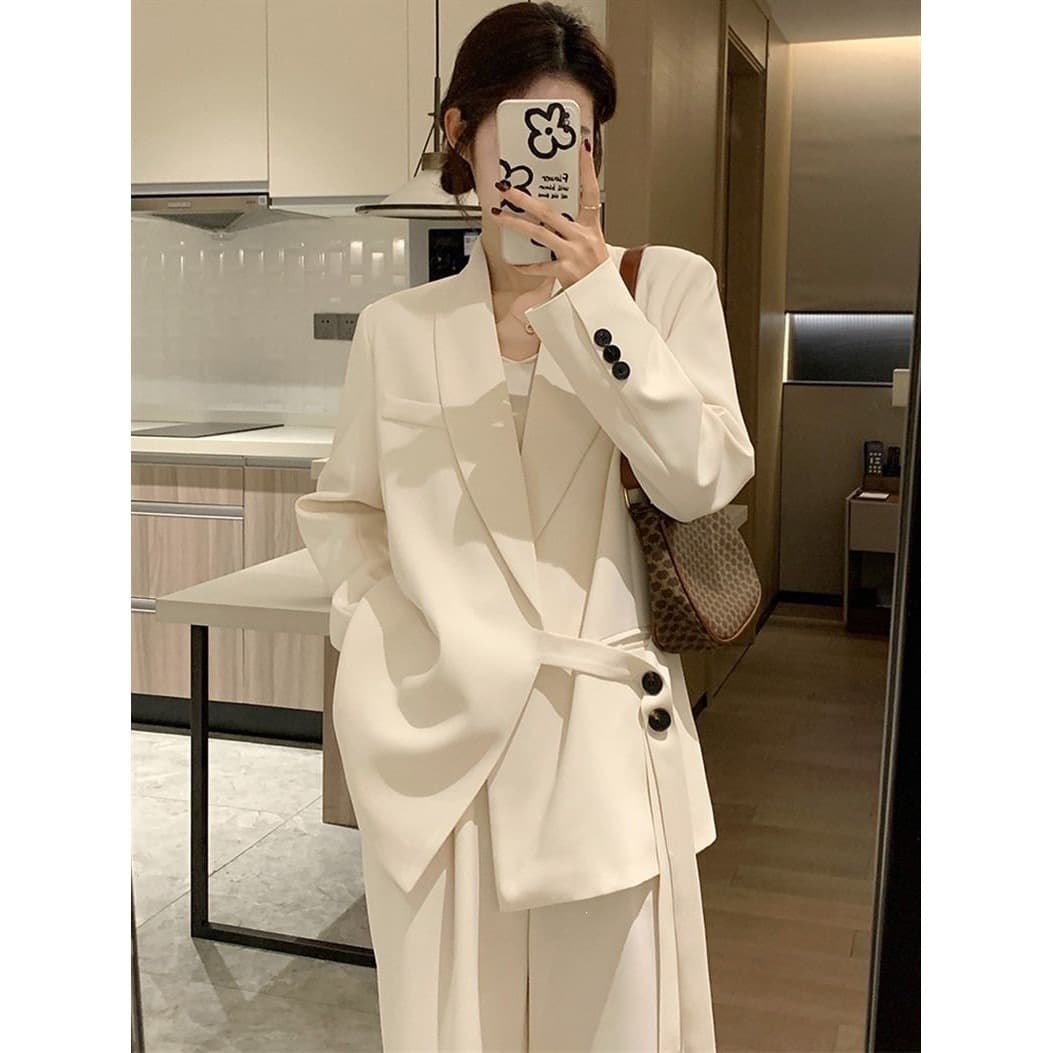 Women's Suit Set Premium Feel Strong Aura Goddess 2026 New Petite Spring Autumn Blazer Two-Piece Set