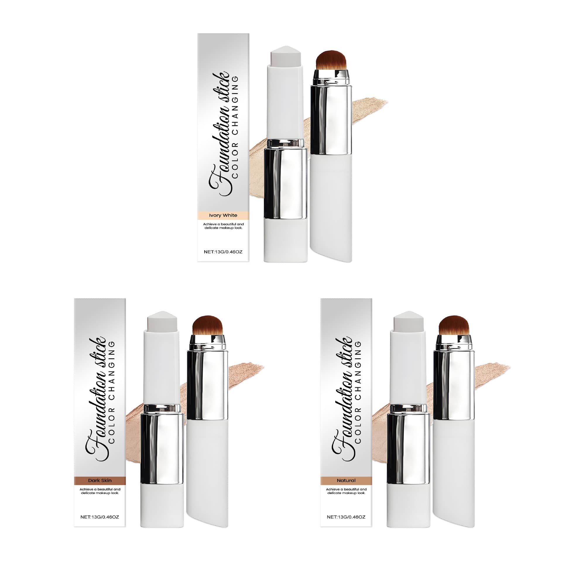 In Stock Blanc Cover Cream Stick V Foundation Stick, Dual-Ended with Brush, Lightweight and Skin-Hugging Foundation