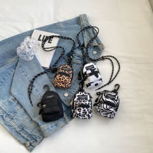 Korean-style Mini Kids Bag, Trendy Leopard Print Girls' Shoulder Crossbody Bag, Outdoor Travel Headphone Bag, Lipstick Bag