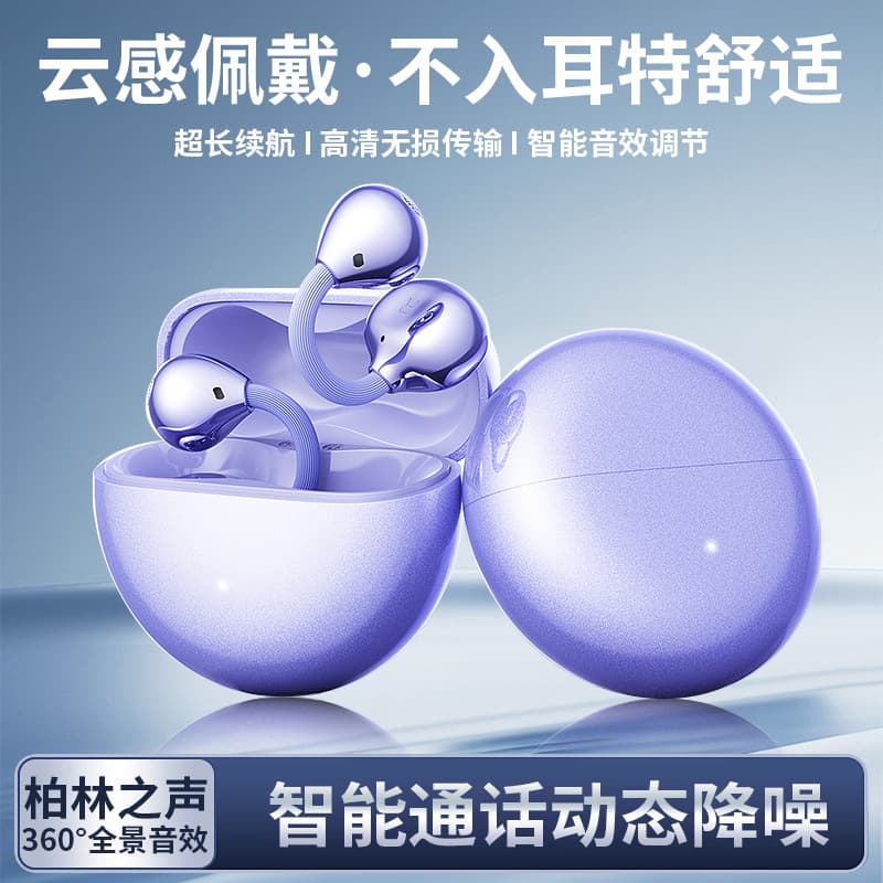 Berlin Sound 2026 new clip-on wireless Bluetooth OWS earphones, ear-clip wireless Bluetooth earphones, over-ear style, ultra-long battery life