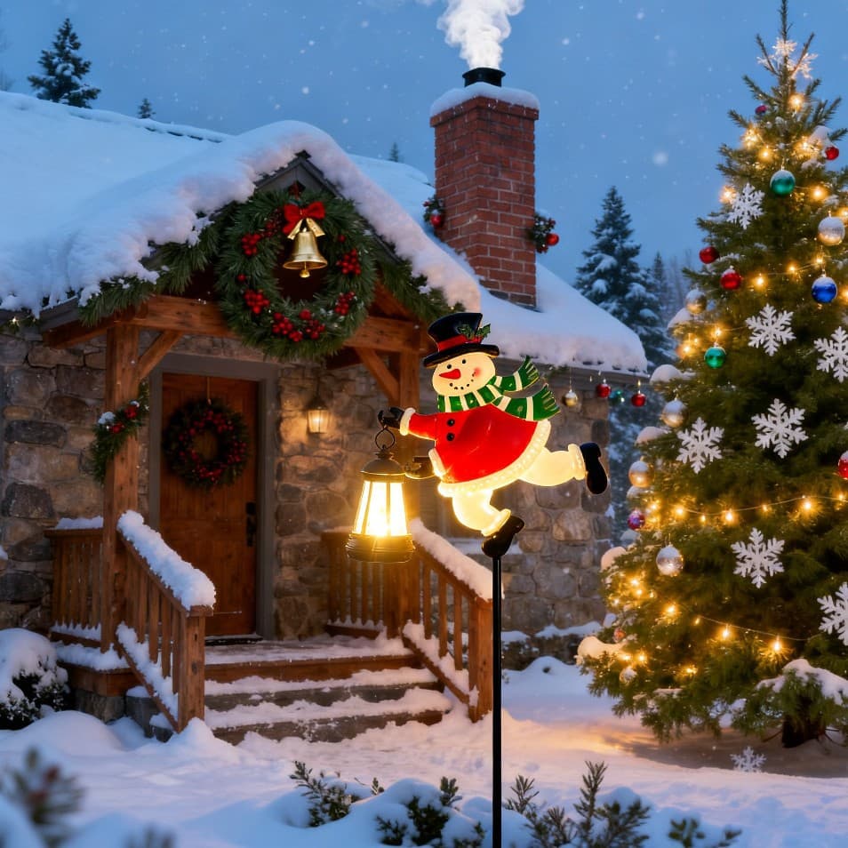 Creative Solar Santa Claus Lantern Outdoor Garden Iron Craft Decoration for Christmas