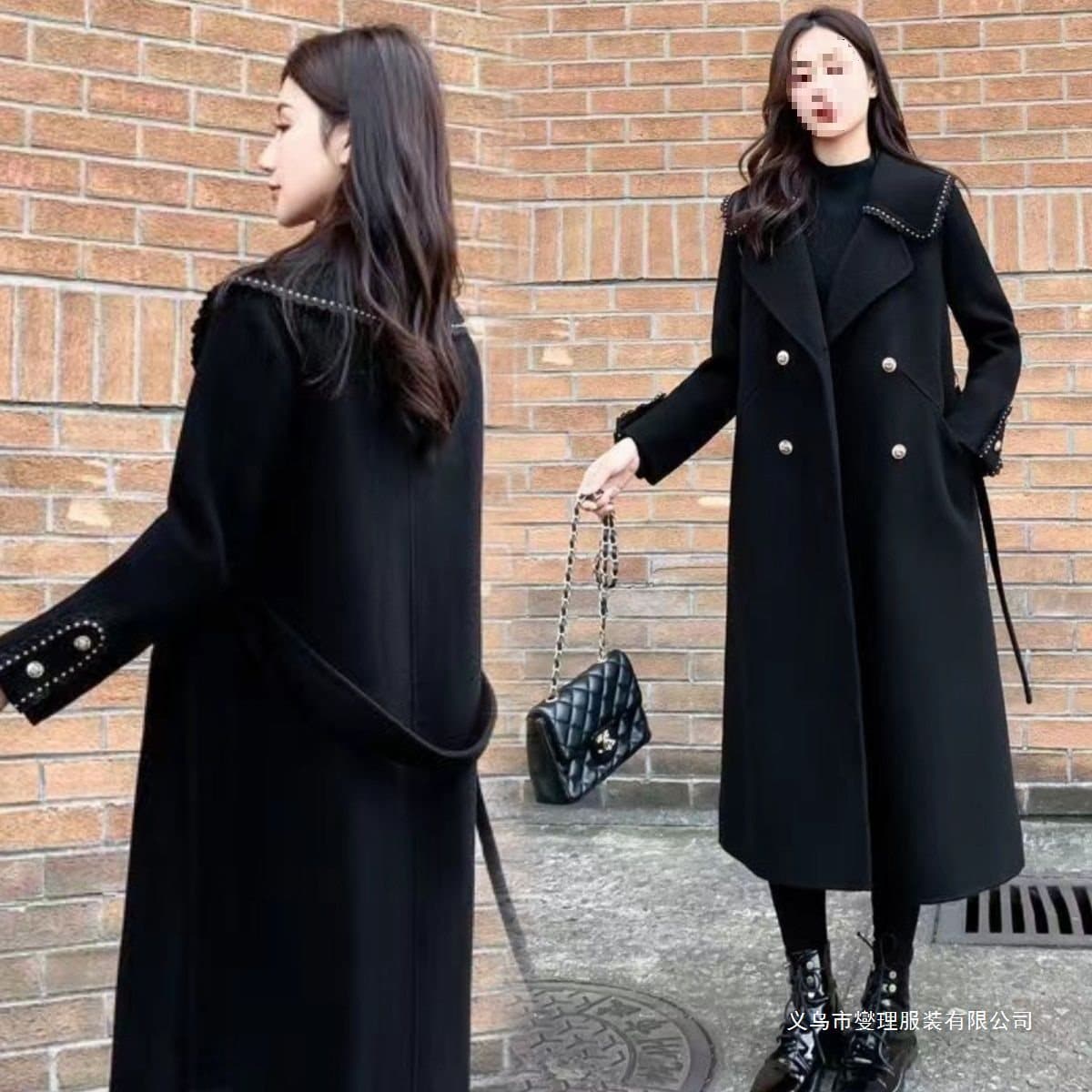 Autumn Winter Cotton Padded Thick Hepburn Style Wool Coat Women Loose Plus Size Suit Lapel Knee-Length Woolen Coat Women