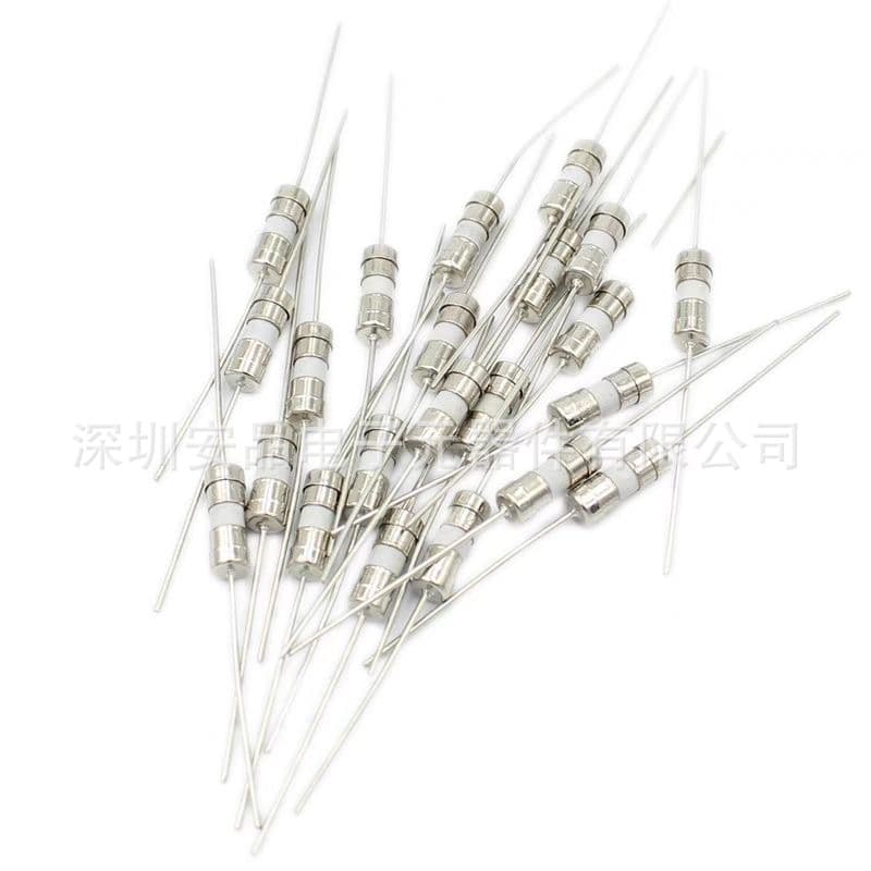 Ceramic double cap fuse tube 3.6*10 instant/delay F/T 0.5A/1A/2A/3A/5A/10A lead