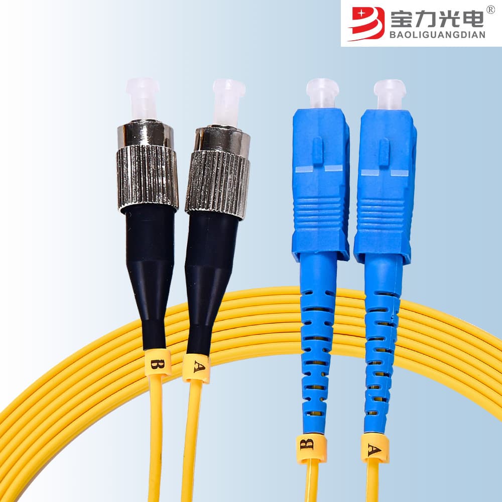 Baoli Optoelectronics Low Smoke Zero Halogen Single-mode Dual-core SC-FC 2.0 Pigtail Fiber Optic Patch Cable for Data Center
