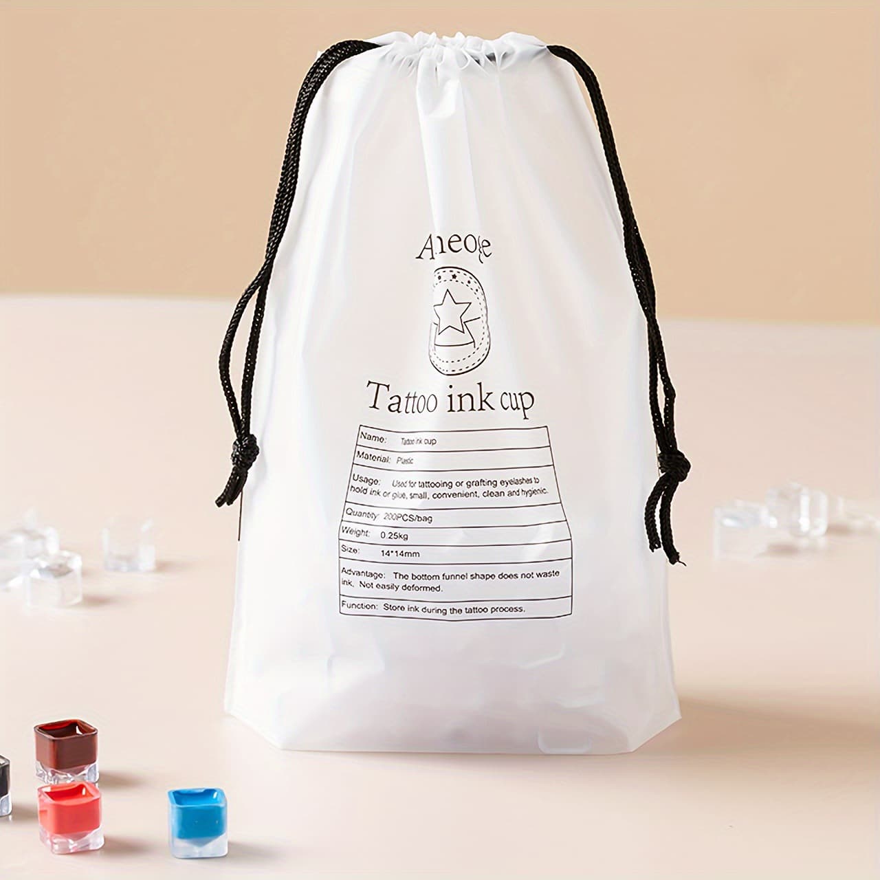 Disposable Crystal Tattoo Ink Cup Permanent Makeup Pigment Transparent Container Tattoo Accessories