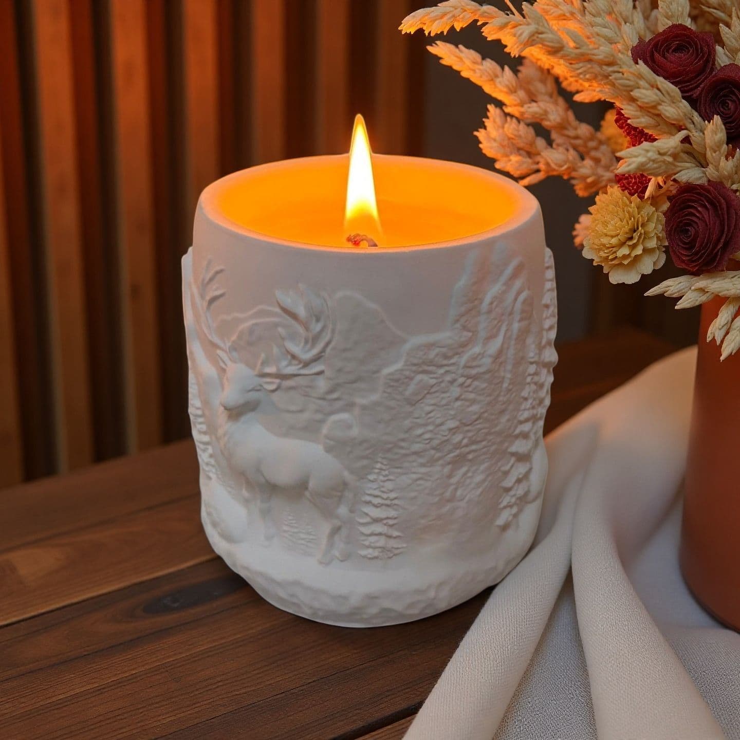 Forest Elk Plaster Cup Aromatherapy Candle Bedroom Decor Scented Candle Creative Birthday Gift Wholesale