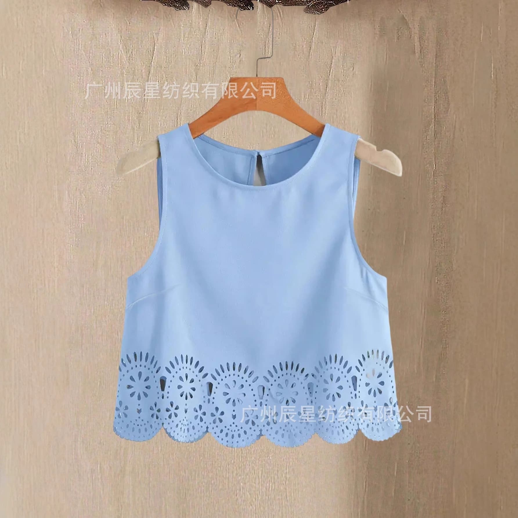 Amazon Cross-Border Best-Selling Women's Burnout Hollow Out Sleeveless Vest Blouse