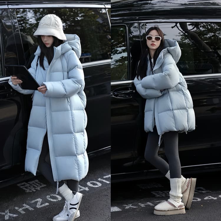 Beibei New National Standard 90% White Duck Down Down Jacket Women's 2025 Winter Short Style Thickened Hooded Mid-Length Loose Internet Famous