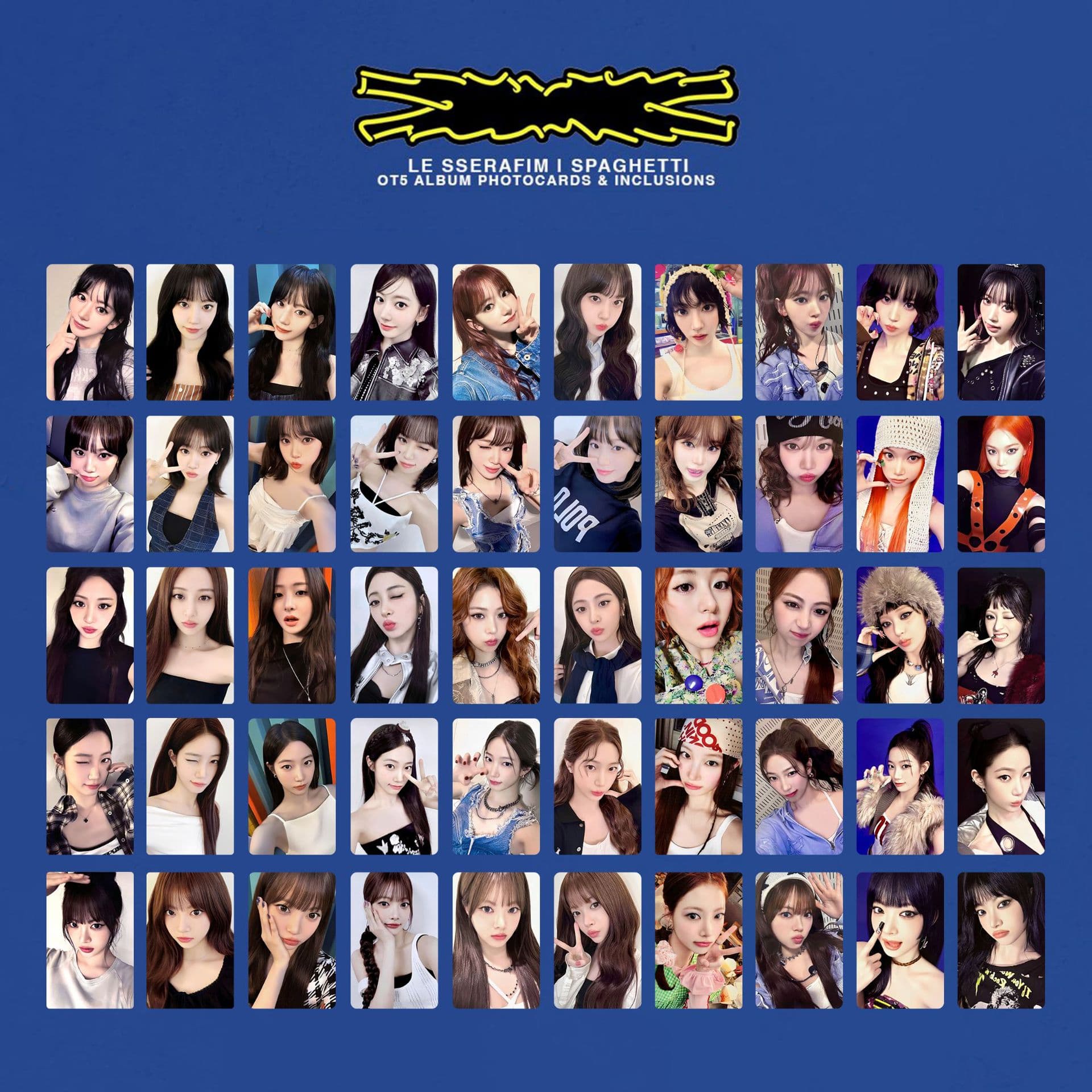 LE SSERAFIM Single Album SPAGHETTI Special Card: Miyawaki Sakura, Kim Chaewon, Heo Yunjin, Small Card