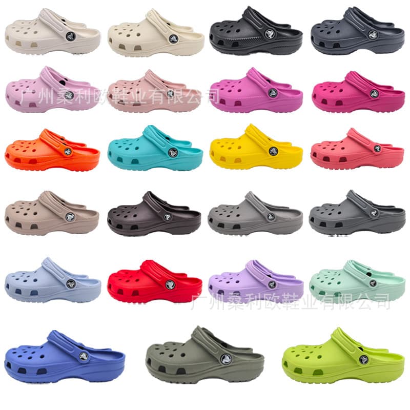Cross Classic Hole Sandals for Summer Men Women Couples Outdoor Casual Beach Shoes Toe-Covered Slippers Wholesale