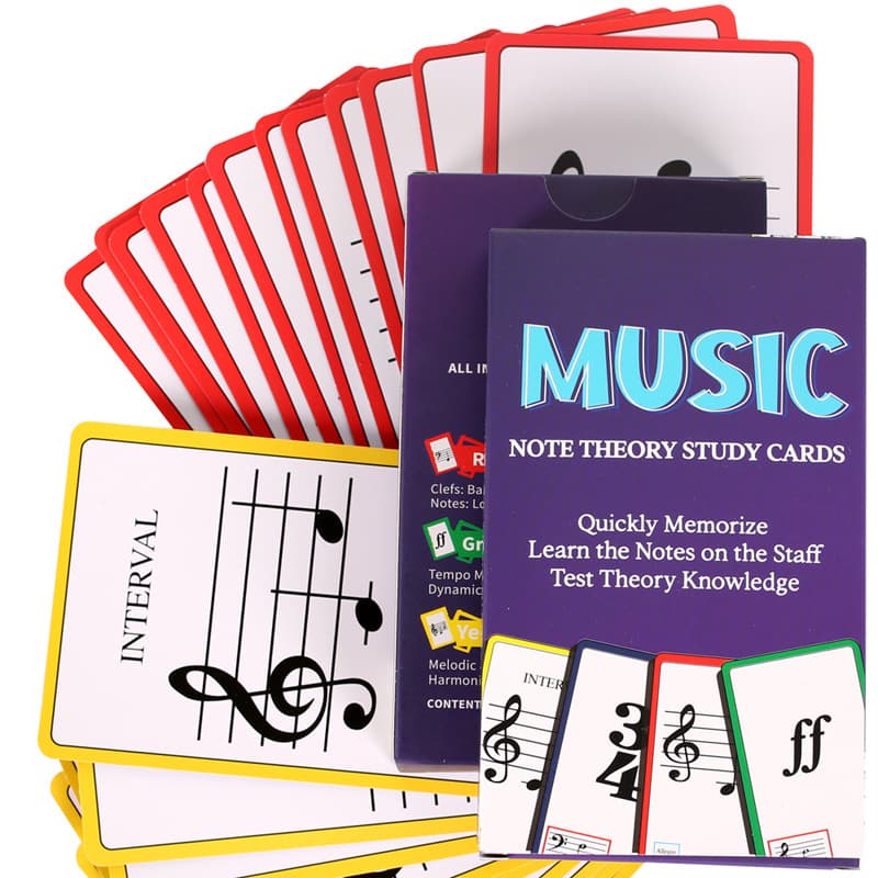 Piano Guitar Chord Chart Music Flash Cards Piano Guitar Learning Note Cards Music Flashcards