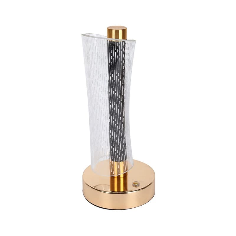 Patterned Hourglass Table Lamp Acrylic Metal Base Bedroom Living Room Study Table Lamp Nordic Creative Design