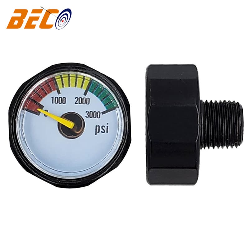 Factory Direct 25mm Pressure Gauge Axial Metal Mini Gauge 3000psi Black-Plated Pressure Gauge High Pressure Micro Gauge