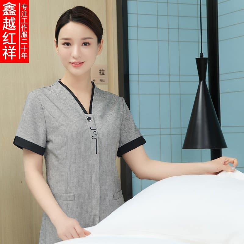 Summer Short Sleeve Uniform for Female Cleaners, Housekeeping, Hotel Room Attendants, Maids, Nannies
