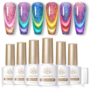 BORN PRETTY Cross-Border Trendy Colorful Cat Eye Gel Set, High Magnetic Transparent No Internal Material Nail Gel